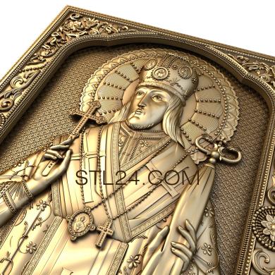 Иконы (Святой Иоасаф, IK_1358) 3D модель для ЧПУ станка